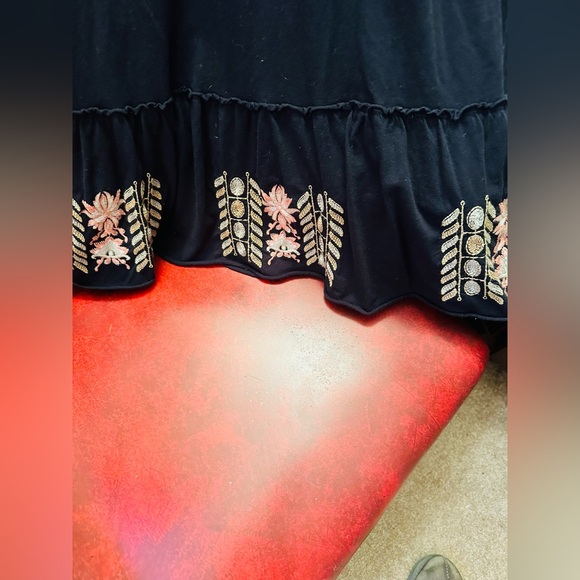 JW Los Angeles (Johnny Was) Embroidered Black Dress, Size XS in EUC - Picture 6 of 8